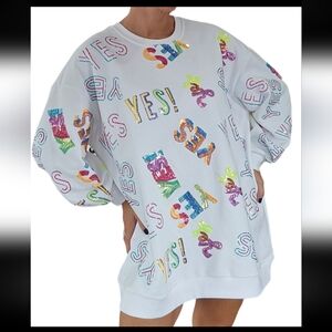 Queen of Sparkles YES sweatshirt dress